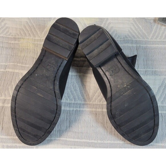 Sorel Women’s Lea Wedge Bootie Black Waterproof Leather Ankle Boots Size 10 US - Picture 4 of 10
